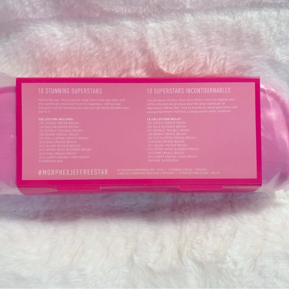 NIB MORPHE X JEFFREE STAR - 10Pcs Eye Brush Collection Set in Pink
